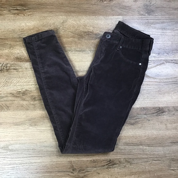 BLANK NYC Pants Size 27 Spray On Skinny Leg Soft Velvet Fabric Dark Brown - Picture 1 of 14